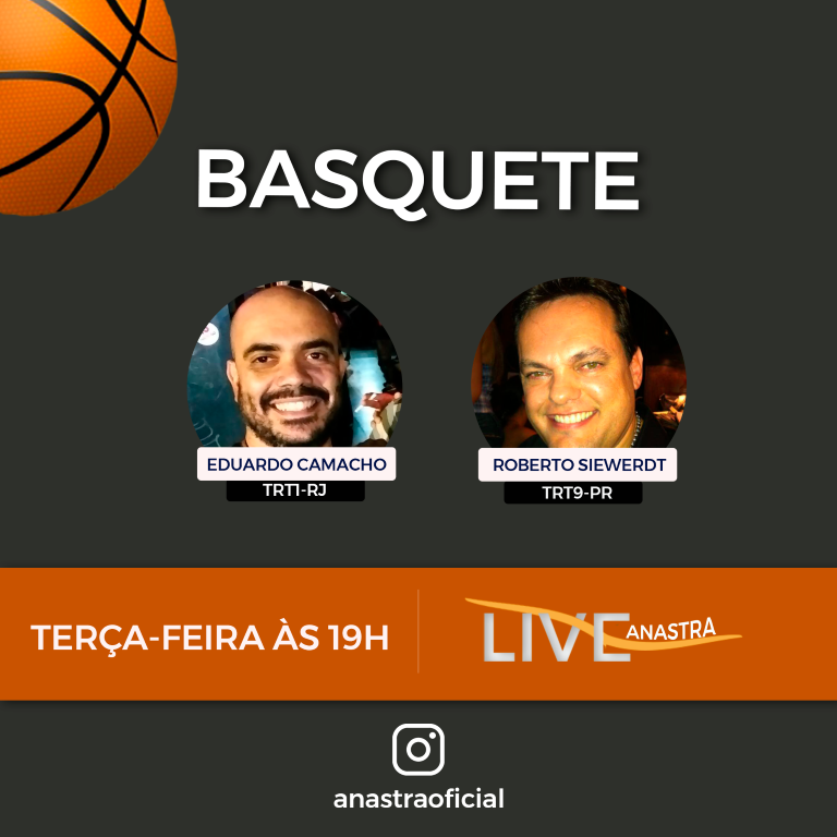 Live sobre basquete contará com participação do TRT1-RJ e TRT9-PR